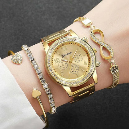 Infinia — 4-Piece Watch & Bracelet Set (Rose Gold Tone) ∞TZ