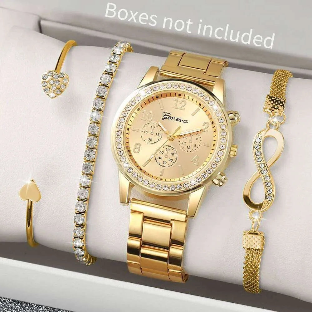 Infinia — 4-Piece Watch & Bracelet Set (Rose Gold Tone) ∞TZ