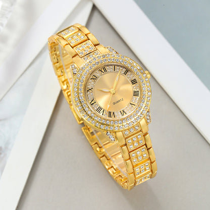 REGINA · 7-Piece Crystal Gold Watch & Jewelry Set for Women (TZ)